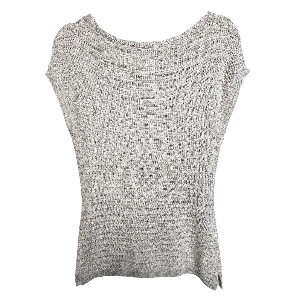 White House Black Market Metallic Knit Pullover Sweater Size XS Career Corp Work